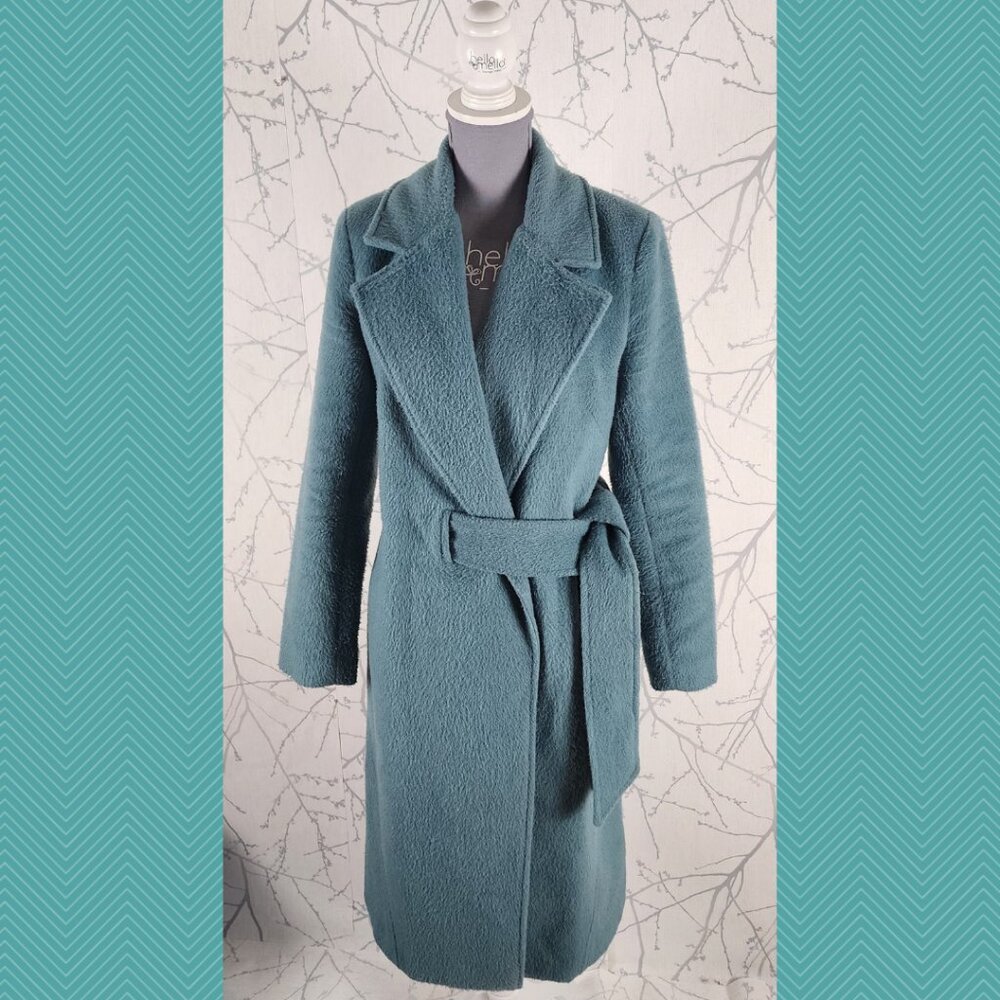 C/MEO Collective Pastel Mint Green Fuzzy Wrap Duster Coat